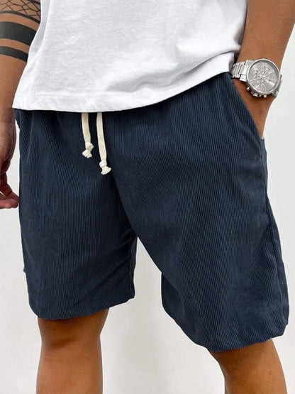 Herren Cord Shorts Kordelzug Beige