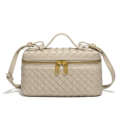 Geflochtene Damen Crossbody-Tasche Goldene Details