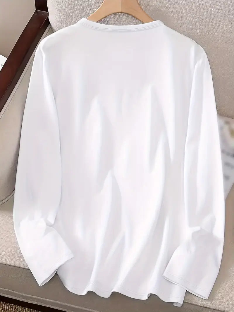 Herren Langarm-Shirts 3er-Set Rundhals Einfarbig Polyester