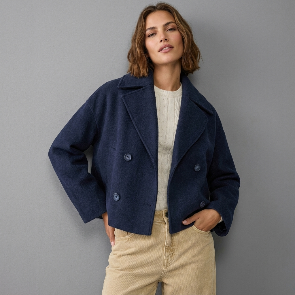 Damen Kurzjacke Reverskragen