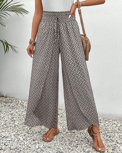 Damen Sommerhose Hohe Taille Geometrisches Muster - Norvielle