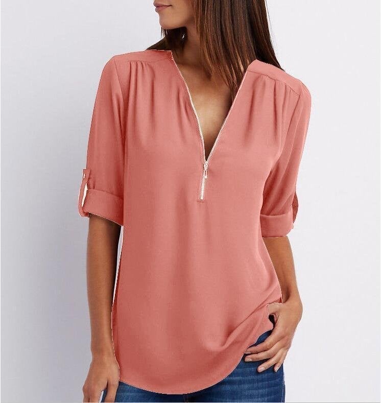 Norvielle Damen Bluse Lockere Stil