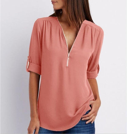 Norvielle Damen Bluse Lockere Stil