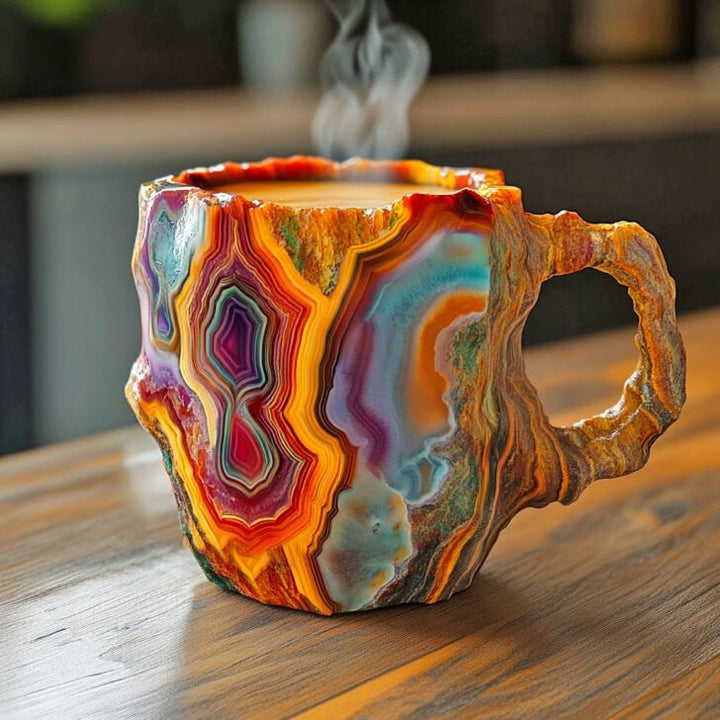 Handgefertigte Kaffeetasse Mineral-Kristall Isolierend 350ml