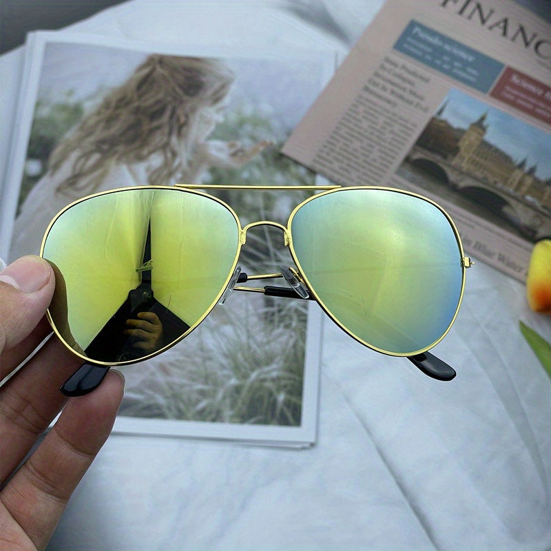 Damen Aviator Sonnenbrille Goldener Rahmen
