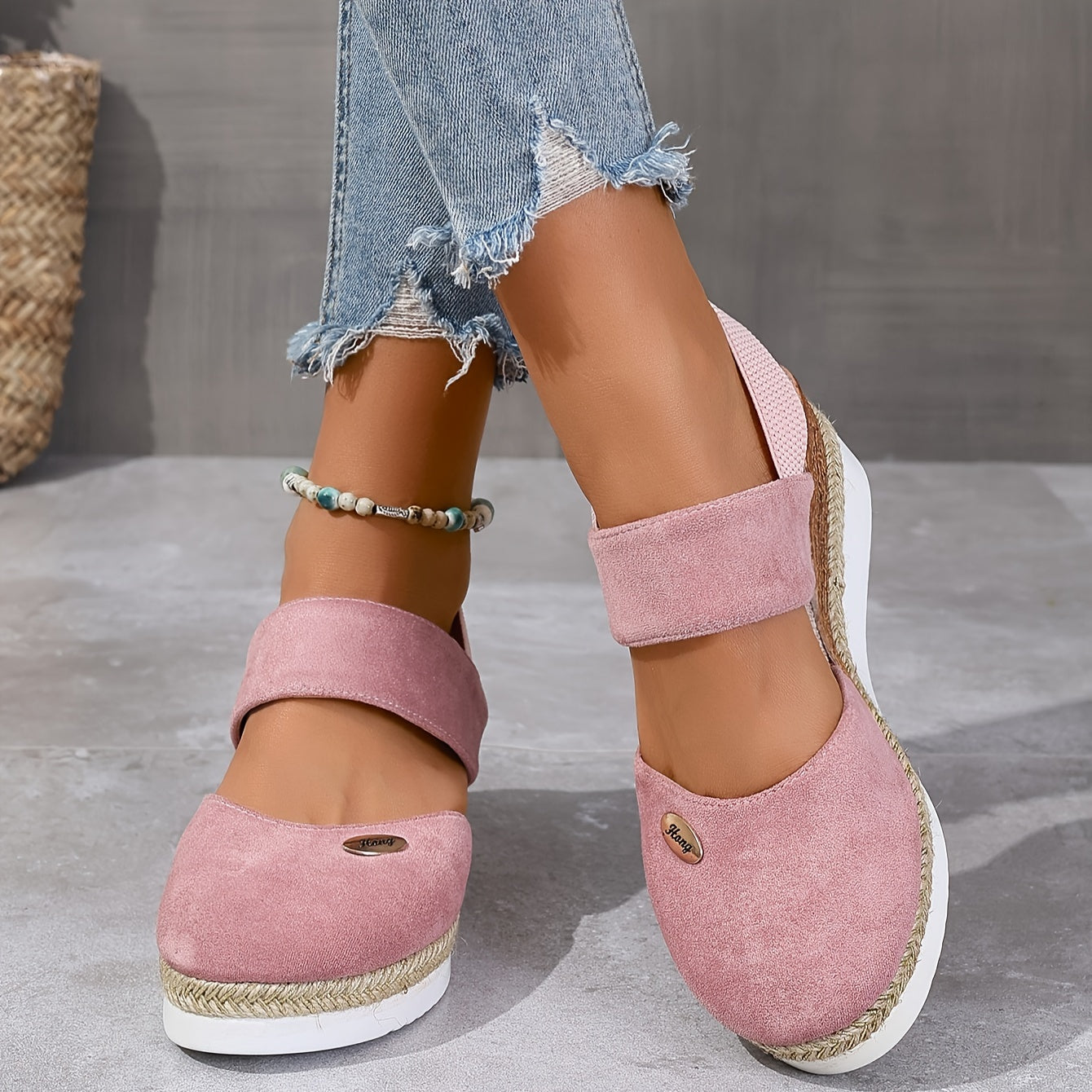 Damen Sandalen Auf Plattform Rutschfest Elastisch