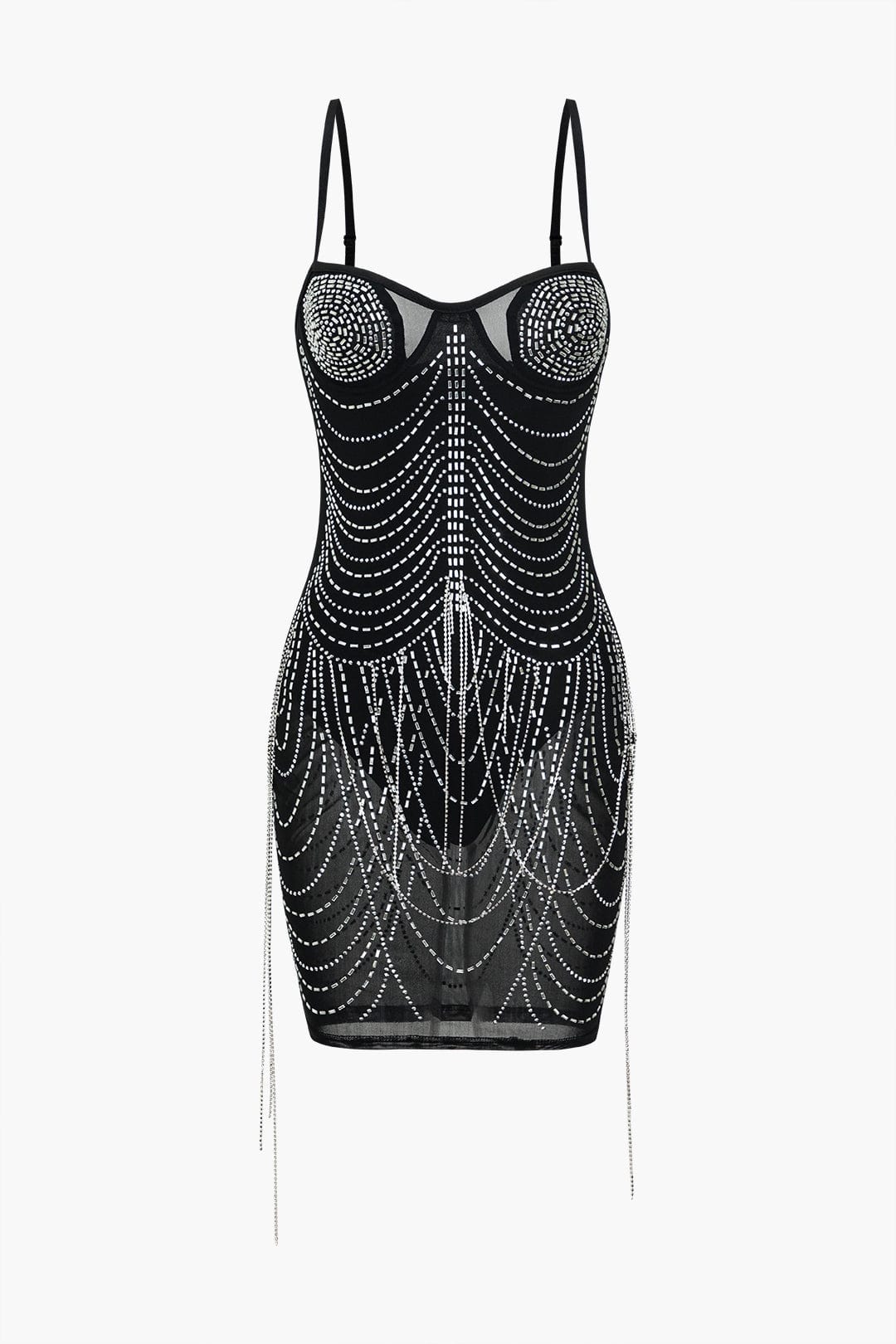 Strassverziertes Damen Minikleid Glitzernd