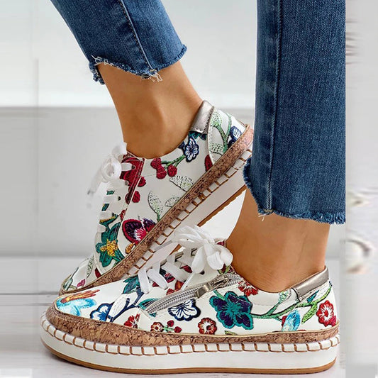 Damen Sneaker Blumenmuster Komfortschuhe - Norvielle