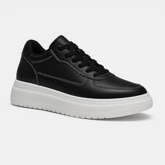 Herren Sneakers Komfortabel Mit Höhensteigerung Schwarz - Norvielle