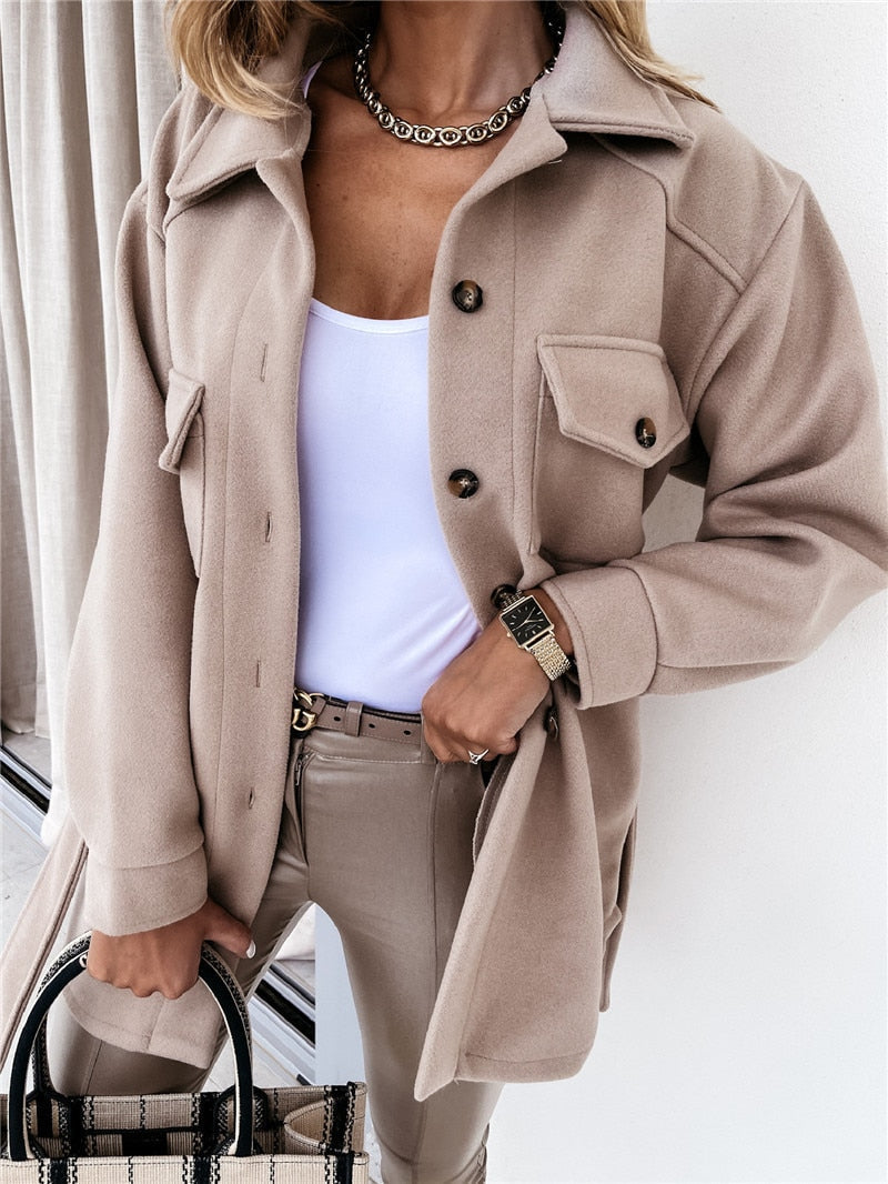 Norvielle Damen Oversized-Jacke Bequem - Norvielle