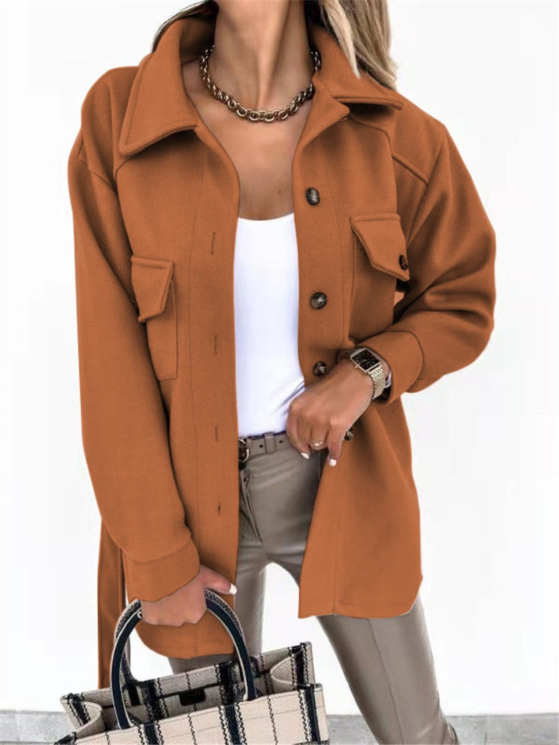 Norvielle Damen Oversized-Jacke Bequem