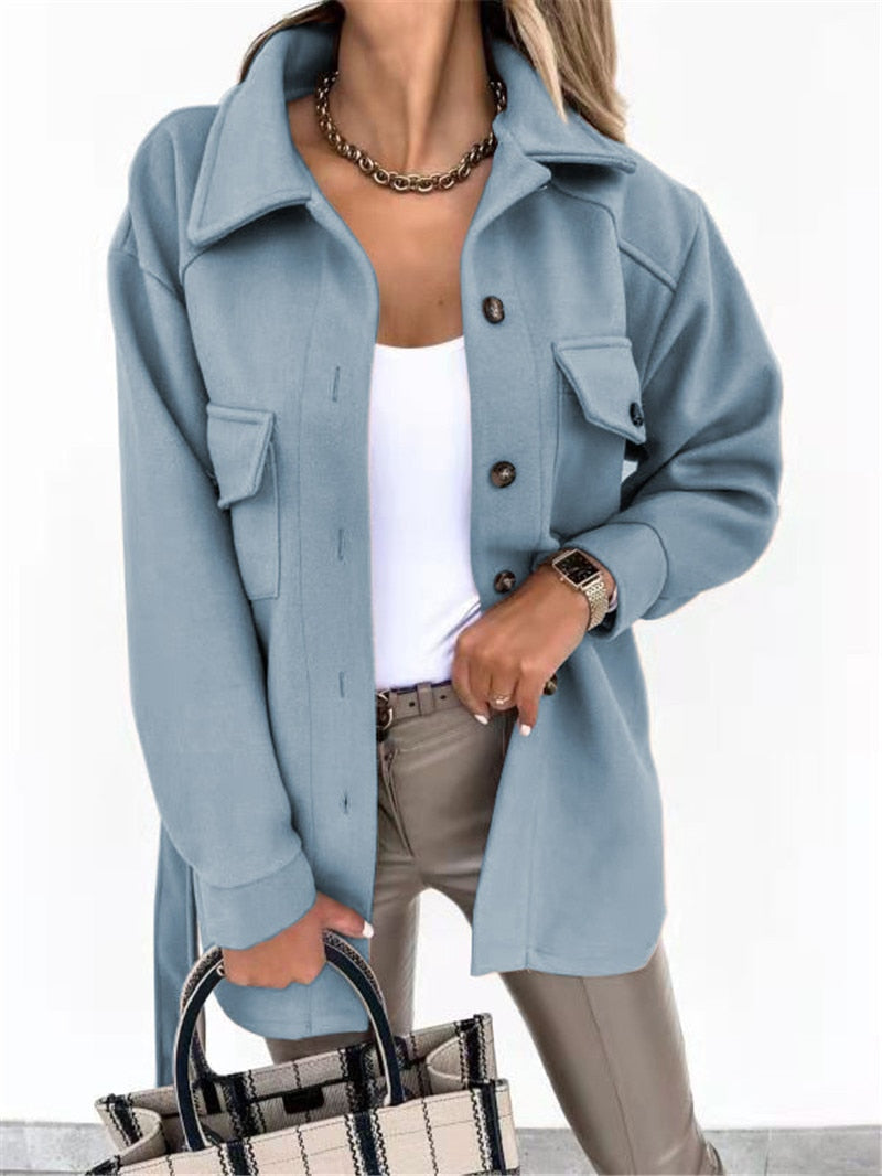 Norvielle Damen Oversized-Jacke Bequem