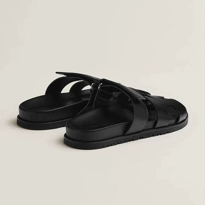 Elegante Milano Damen Slipper Italienischer Stil Leder