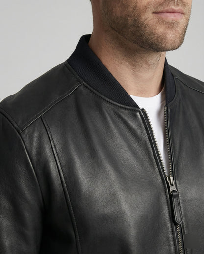 Herren Lederbomberjacke