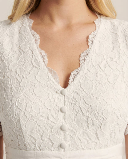 Hochzeitskleid Spitze Romantik Weiße Spitze