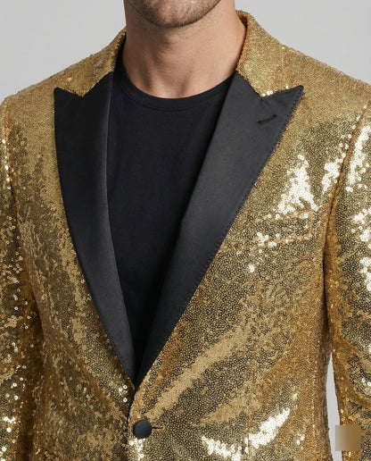 Herren Pailletten Blazer Glitzer