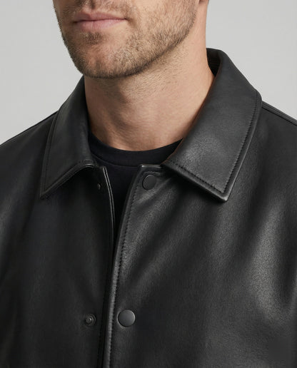 Herren Lederjacke Übergangsjacke Lederoptik
