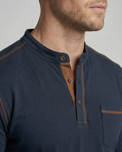 Herren Langarm-Henley-Shirt
