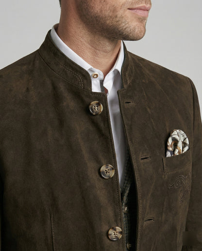 Herren Suedlederjacke mit Zierknöpfen