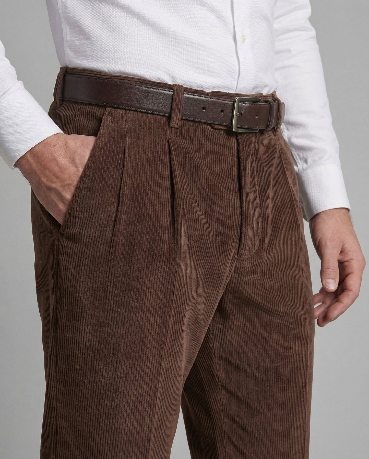 Herren Cordhose Feincord mit Gürtelschlaufen - Norvielle