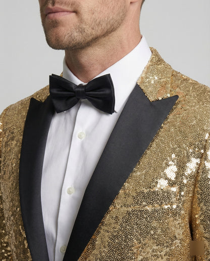 Norvielle Herren Blazer Pailletten Glänzend