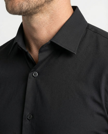 Herren Business Stretch Hemd Elastisch Weiß