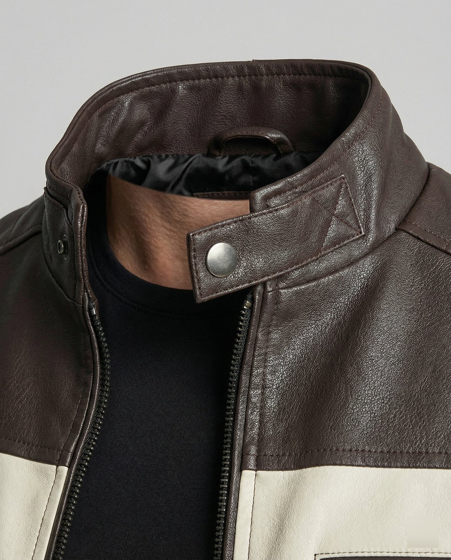 Herren Bikerjacke Kunstleder