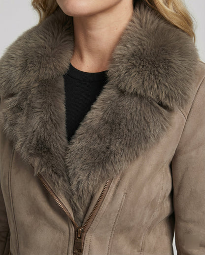 Norvielle Damen Winterjacke Elegant Kragen