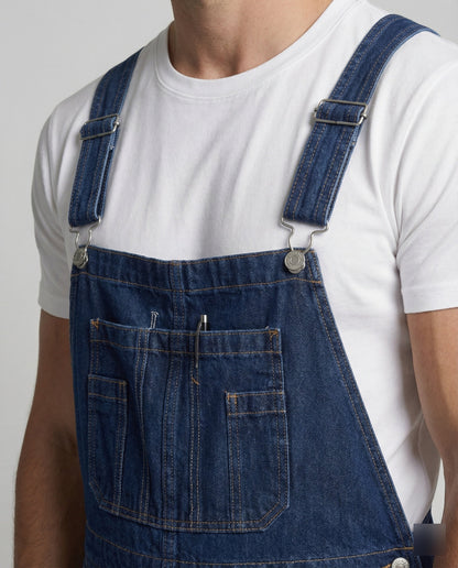 Herren Latzhose Jeans Gerades Bein