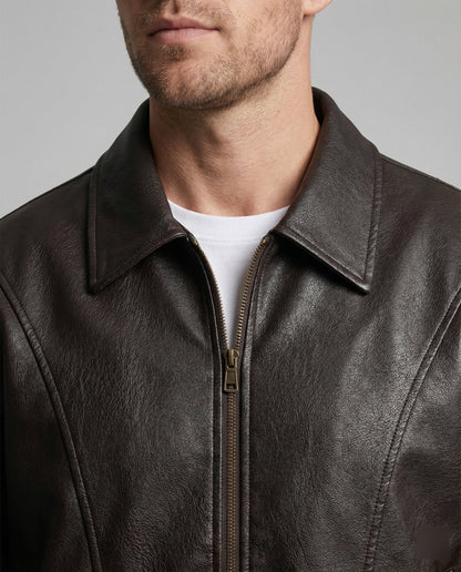 Herren Leder Bomberjacke
