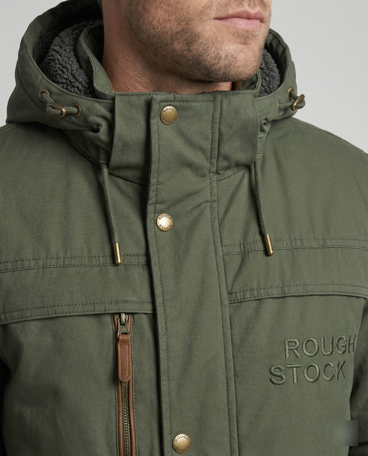 Herren Gepolsterte Lederjacke