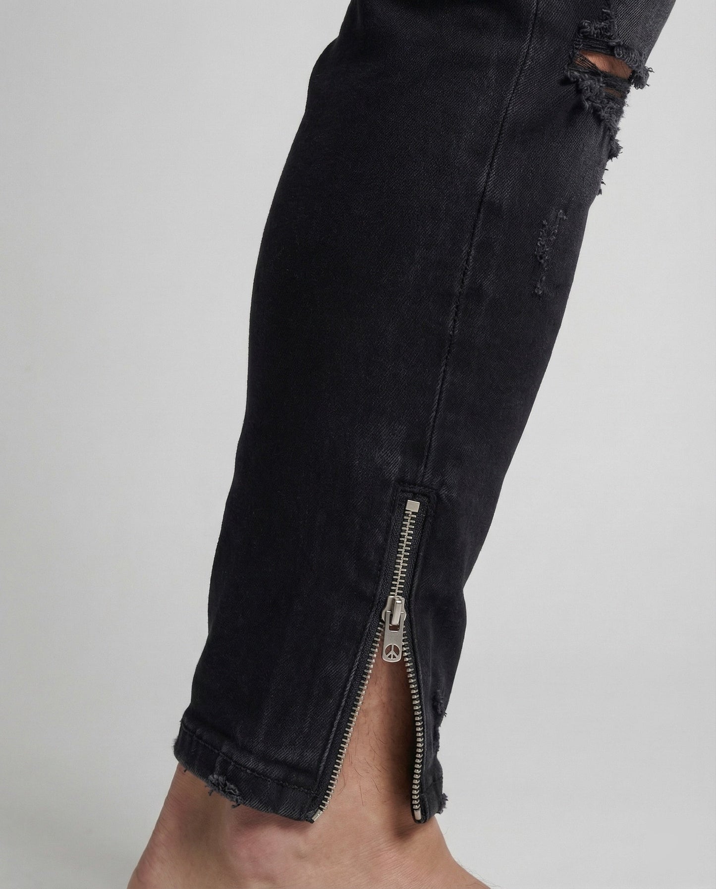 Herren Skinny Jeans Risse Reißverschluss