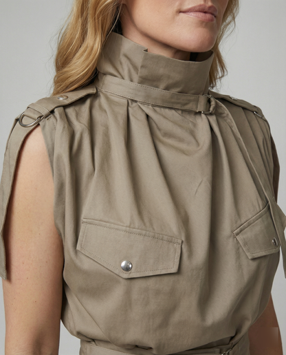 Damen Ärmelloser Jumpsuit Modern Stylisch