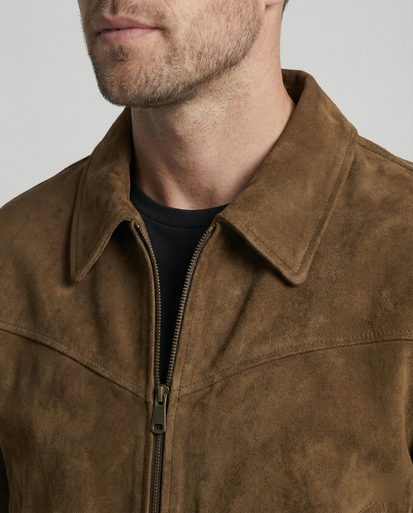 Herren Bomberjacke aus Veloursleder