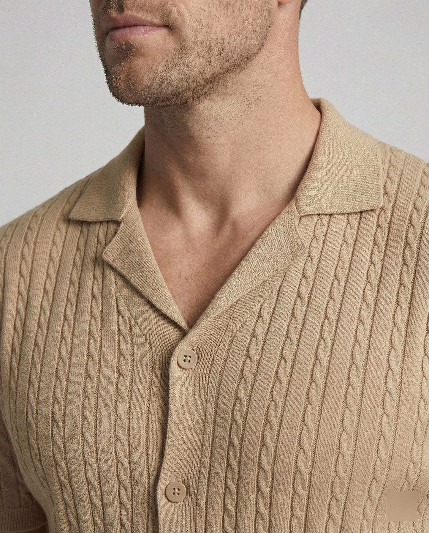 Herren Kurzarm Strickhemd