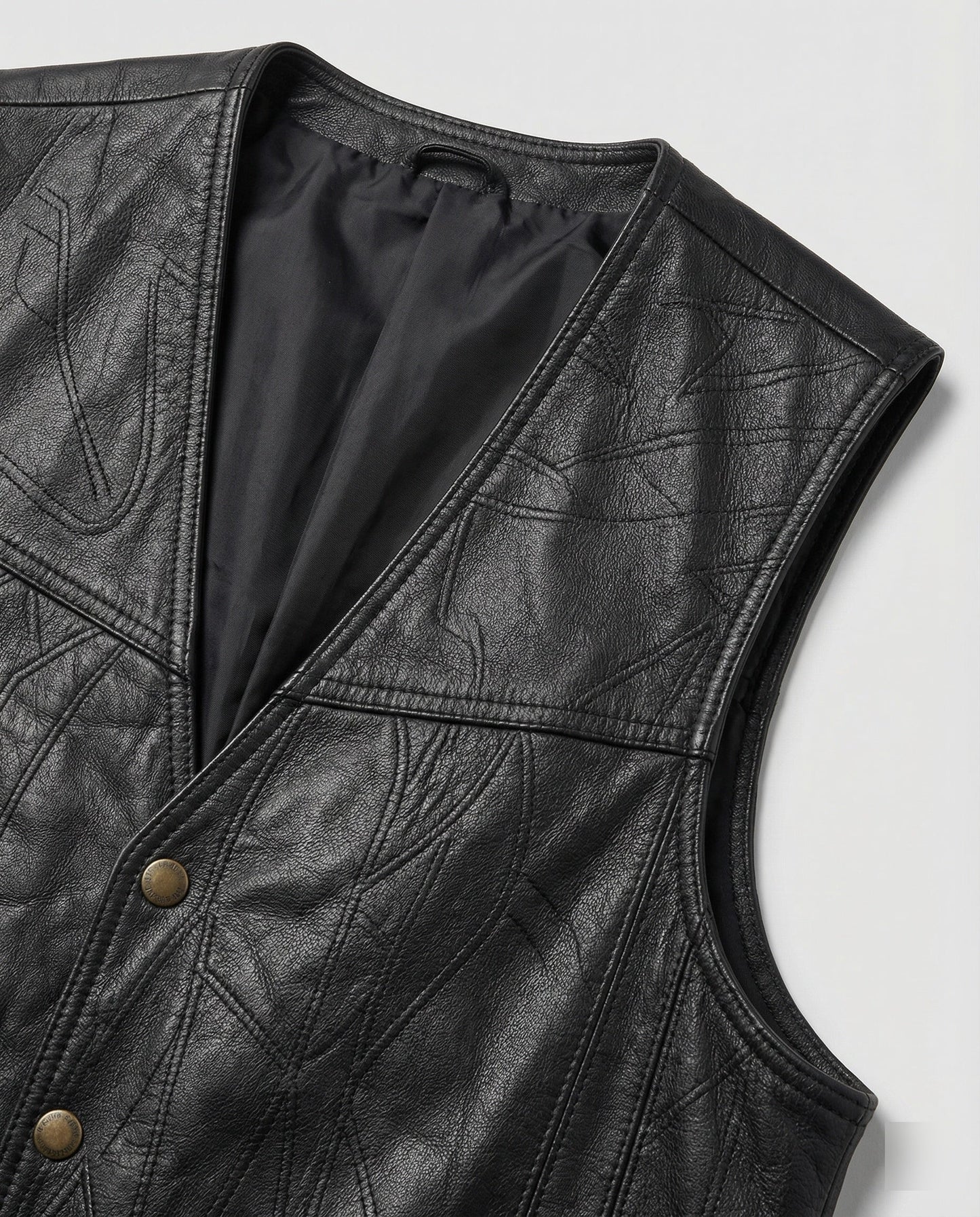 Herren Lederweste Biker Stil