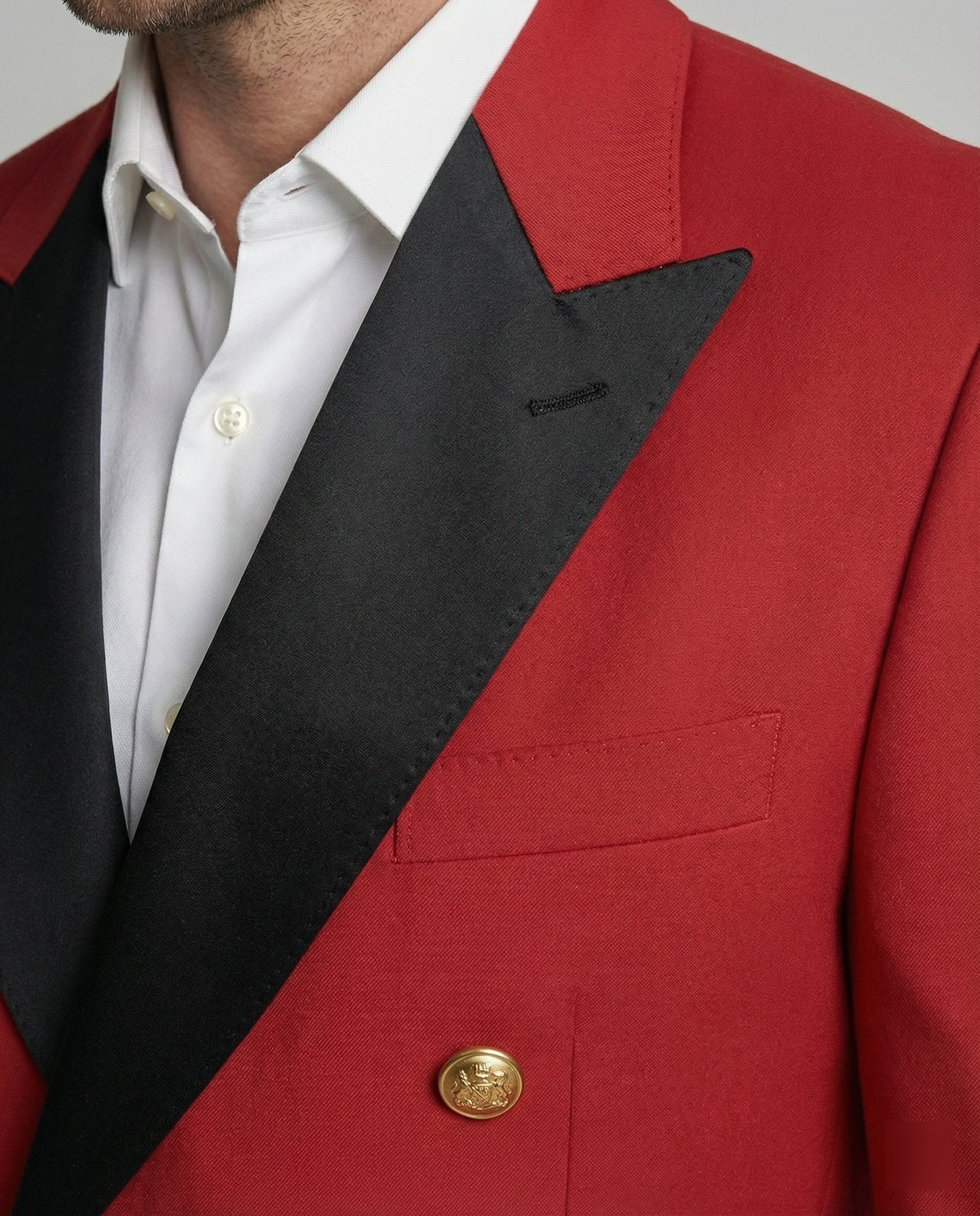 Herren Doppelreiher Blazer aus Wolle mit goldenen Knöpfen