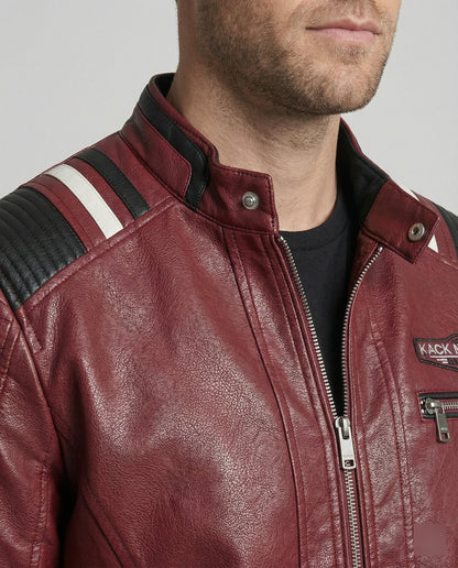Herren Lederjacke Biker Leder