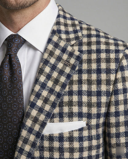 Herren Karierter Blazer Sportlich Eleganter Blazer