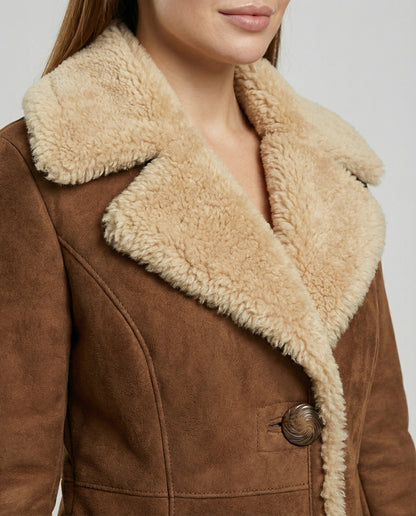 Damen Trenchcoat Wildleder Elegant