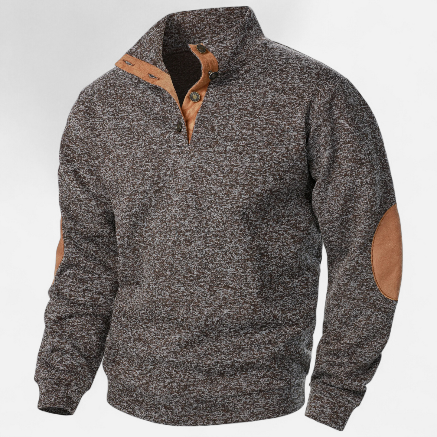Levi Herren Strickpullover Stehkragen Patchwork