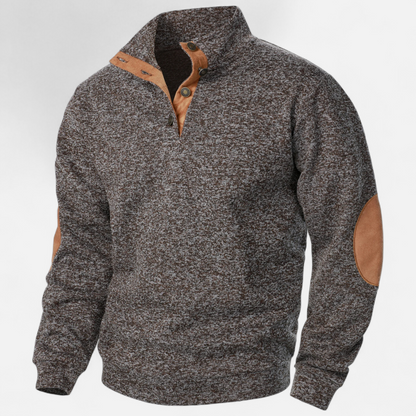 Levi Herren Strickpullover Stehkragen Patchwork
