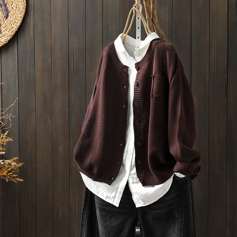 Damen Rippstrick Strickjacke Übergroß