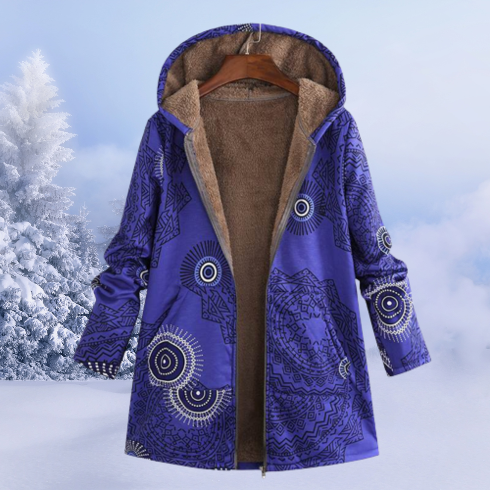 Damen Winterjacke Bequem Blumenmuster