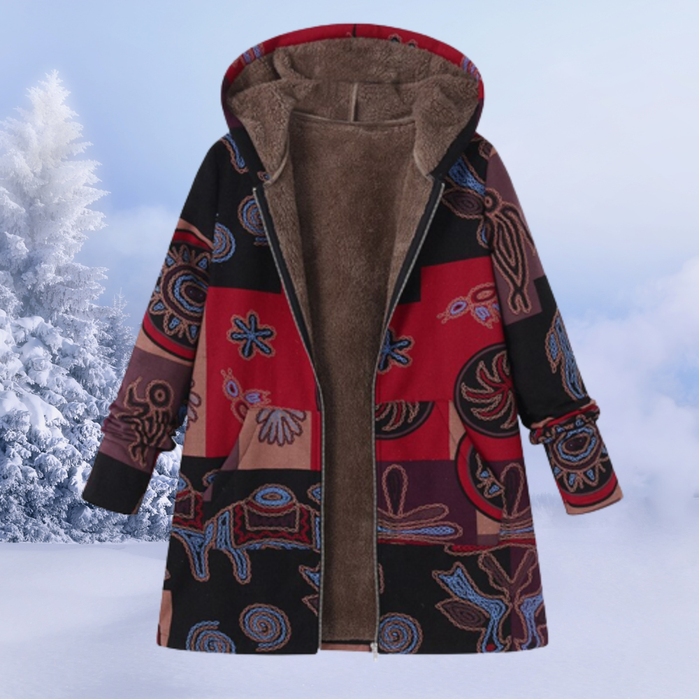 Damen Winterjacke Bequem Blumenmuster - Norvielle