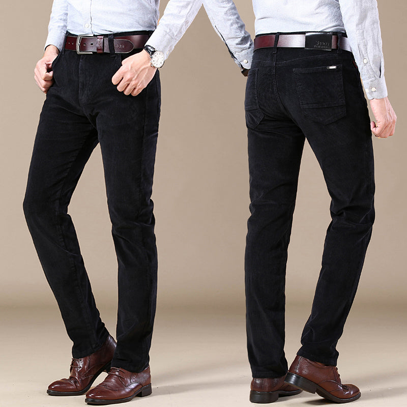Herren Slim Fit Cordhose Elegantes Bürobeige Cord
