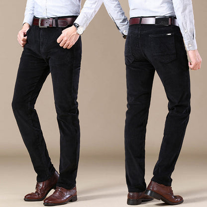 Herren Slim Fit Cordhose Elegantes Bürobeige Cord