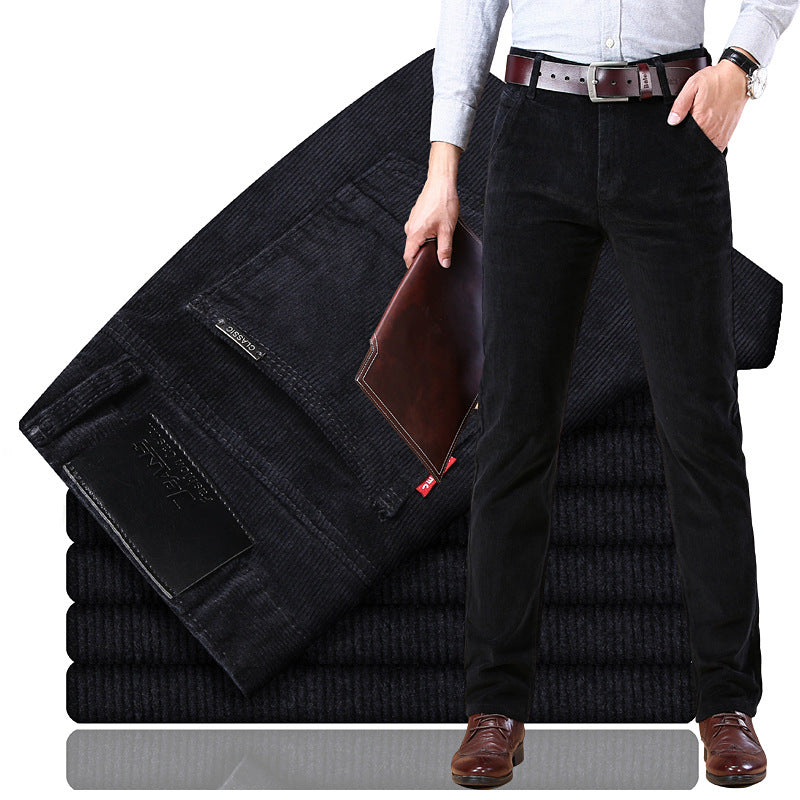 Herren Slim Fit Cordhose Elegantes Bürobeige Cord