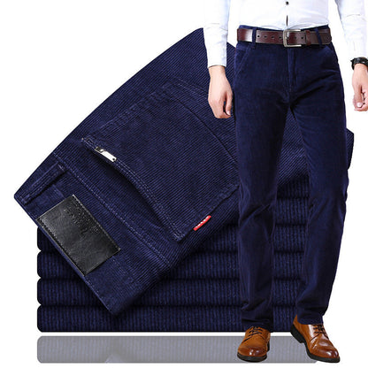 Herren Slim Fit Cordhose Elegantes Bürobeige Cord