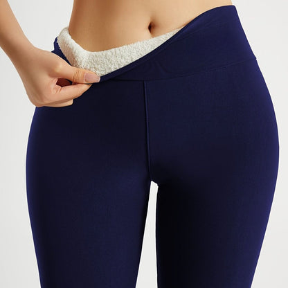 Damen Thermohose Gefütterte Warmleggings Winter